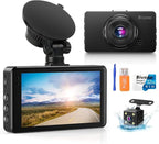 Dash Cam Front and Rear, Dash Camera for Cars with 32G Card Super Night Vision, Car Dash Cam 1080P Dashboard Camera with G-Se