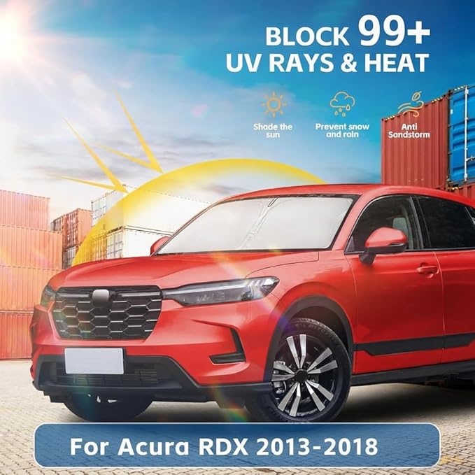 Windshield Sun Shade for Acura RDX 2013-2018 Sunshade Front Window Shade Custom Fit RDX Accessories Sun Visor Foldable Shade Blocks UV Rays Accessories