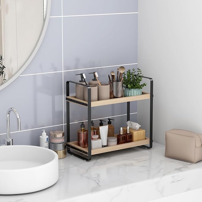 HNRLOY Bathroom Counter Organizer,Bathroom Countertop Organizer,Counter Shelf,Countertop Storage,Organization and Storage,Mak