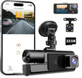 WiFi 1080P 3 Channel Dash Camera for Car Front and Inside Dashcam Car Security Video Recorder,170°Wide Angle Vehicle Cam,WDR,