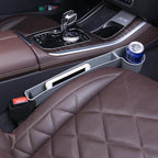 Car Seat Gap Filler, Multifunctional Seat Side Gap Filler with Cup Holder & Organizer, Gap Stopper Universal Fit Car SUV Truck Fill The Gap Between Seat & Console Set of 2 (Gray)