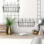 Alipis Wire Basket Organizer Kitchen Storage Shelves Sturdy Wall Hanging Rack 1pc
