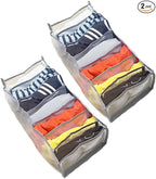 HSLFUAI 2 Pack Drawer Organizer for Thin Jeans,Pants,T-shirts Foldable Closet Organizer Drawer Soft Fabric Dresser Drawer Div