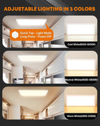 Kohree Dimmable RV Interior Light 12V 16.7" x 6.6", 1500 Lumen RV LED Ceiling Lights, 5 Levels of Dimming, 3 Color Temperature, 2900-6500K, RV Lights Fixtures for Car/RV/Trailer/Camper/Boat (2 Pack)
