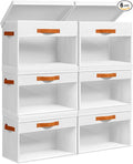 Homsorout Large Storage Bins with Lids - 6 Pack Foldable Decorative Organizers with Clear Windows & Handles, Cube Storage Org