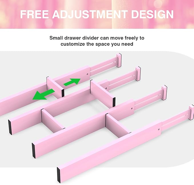 ANTOWIN Expandable Bamboo Drawer Dividers Organizers, Drawer Separators Splitter, 17-22 inches Long Adjustable Spring-loaded 