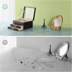 Somduy Jewelry Box Organizer for Women,3 Layers Jewelry Storage Display Box with Glass Lid,Gift for Christmas,3 Drawers,Large
