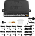 Car Reverse Backup Parking Sensor System Universal LED Parking Detector Monitor with 8 Sensor, 12V DC, 0.3-2.5m