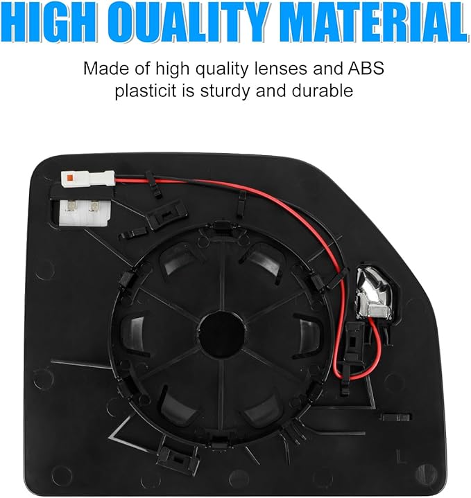 Compatible with Ford F150 2015-2020, F250 2017-2022, F350 2017-2019, Driver Left Side Mirror Glass, Heated Blind Spot Lens Mirror with Backing Plate