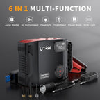 UTRAI Jump Starter with Air Compressor, 7000A 27000mAh Car Starter Jump Box with 150PSI Tire Inflator, Portable Jump Pack (All Gas/10L Diesel), DC160W, QC3.0 Jumper Cables, 1600LM Light