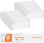 Lifewit 12 Pack Drawer Dividers 4" High, 10.5-16.5" Dresser Drawer Divider with 5 Pack Drawer Dividers for Clothes 4" High,11