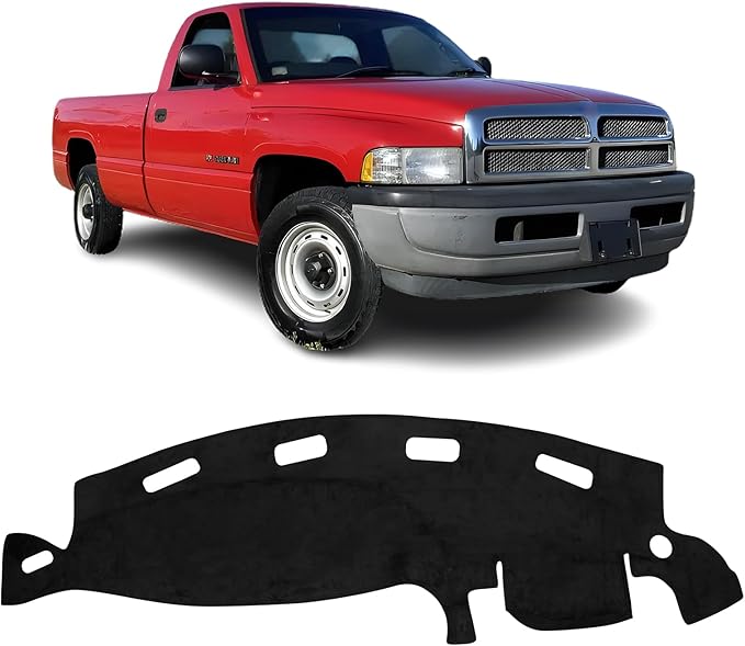 FIILINES Dash Cover for Dodge Ram 1500 2500 3500 1998-2001, Dashboard Cover Ram 1500 Accessories Suede Dash Cover Mat Sunshad