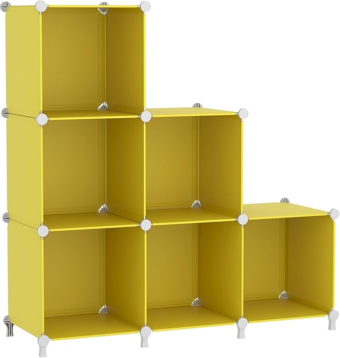 AWTATOS Cube Storage Organizer, 6 Cube Closet Organizers and Storage, DIY Stackable Bookshelf Plastic Clothes Organizer Shelv