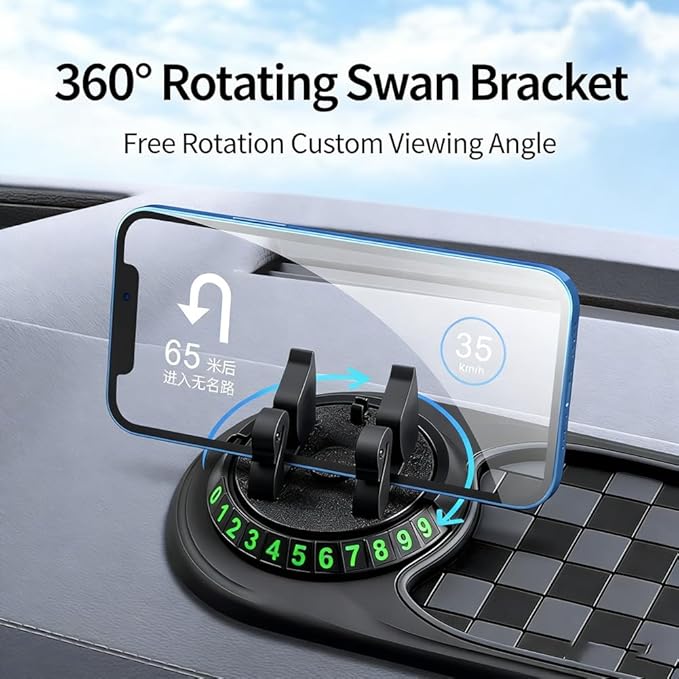 Multi-Functional Support Anti-Slip Pad, 360° Rotatable Multifunction Car Anti Slip Mat Phone Holder, Anti Slip Car Dash Grip 