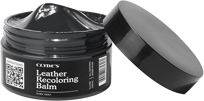 Clyde's™ Recoloring Balm | Non-Toxic Material Dye & Restorer for Furniture, Car Seats, & More | 23 Colors (Dark Gray, 100ML)