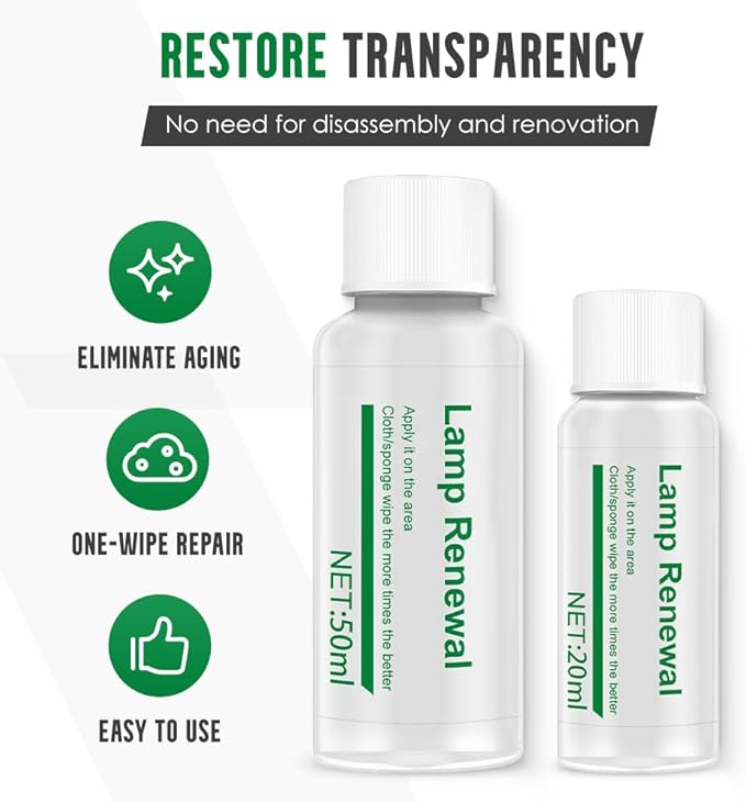 Auto Long-Lasting Effective Headlight Repair Fluid, Car Headlight Restoration Kit Headlight Cleaner and Cleaning Sponge, Auto