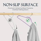 HOUSE DAY Lt-Purple Velvet Hangers 60 Pack, Non Slip Clothes Felt Hanger Heavy Duty for Coat, Premium Slim Space Saving Suit 