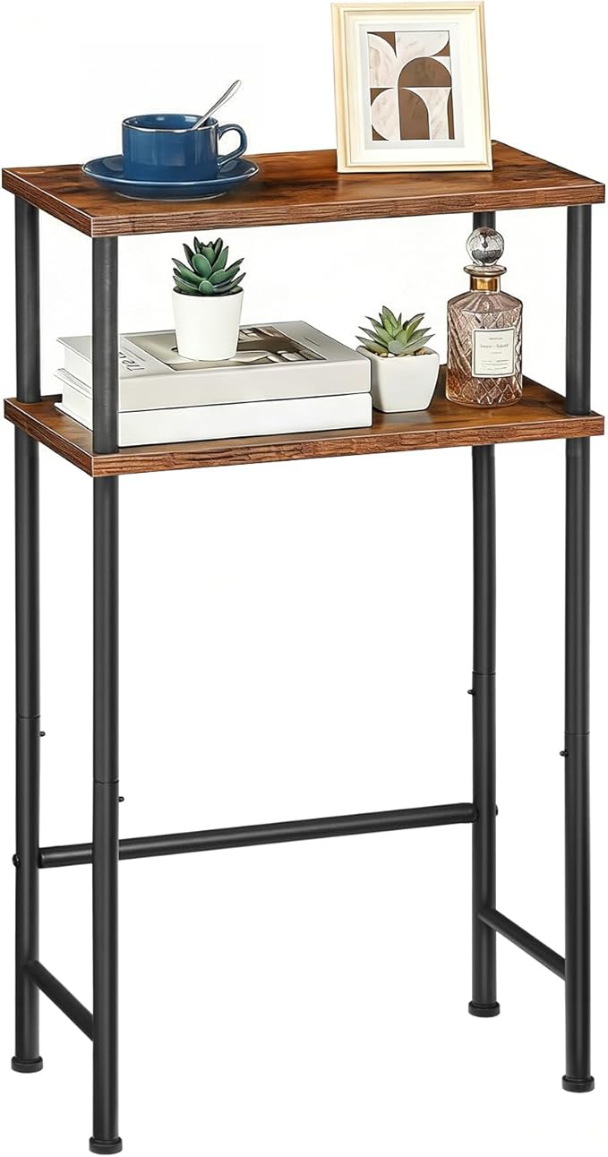 HOOBRO Floating Shelves and Console Table Bundle, 15 Inch Wall Shelf Set of 2, 15.7" Entryway Table with Storage, BF13BJP201-
