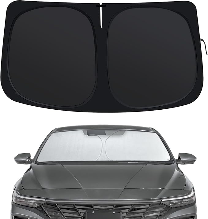 Side Window Sunshades Intended for Hyundai Elantra 2021-2025, Front Window Shades Custom Fit for Elantra, Foldable Car Sun Shield with Steering Wheel Sunshade to Block UV Keep Car Cool