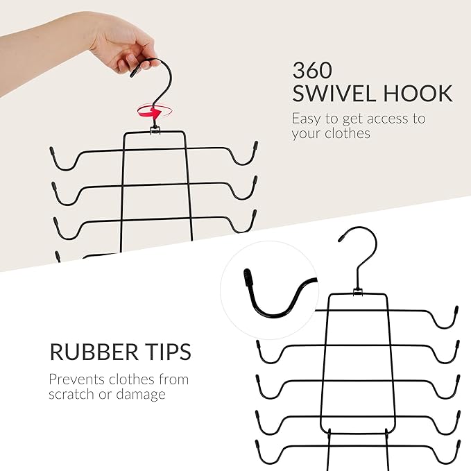 ZEDODIER 3 Pack Tank Top Hanger Space Saving, Bra Hangers for Closet Organizer, Hanging Bra Organizer Tank Tops Holder with 2