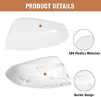 Moonlinks Compatible with Toyota RAV4 2019 2020 2021 2022 2023 2024 Left Side Mirror Cover Replacement, Pearl White Exterior Left Driver Side Door Rearview Mirror Cap Trim for RAV4 LH