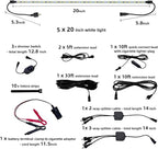 12V LED Interior Light Aluminum Rigid String Lights with Dimmer Switch Waterproof Light Strip (5pcs-White)