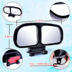 Blind Spot Mirrors for Cars, Adjustable Rear View Blind Spot Mirrors Car Auxiliary Universal Wide Angle Side Mirror Double Glass Blind Spot Snap Mirror for Truck SUV, 1 Piece (Black-Right)