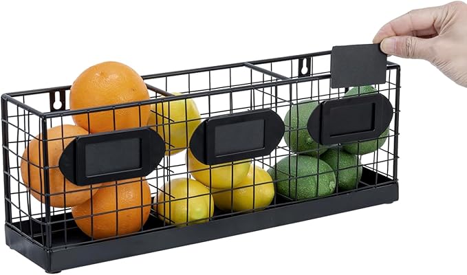MyGift Wall Mountable Black Metal Utensil Holder Organizer, 15.7" Countertop Kitchen Silverware Flatware Caddy Holder Storage