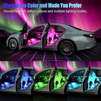 Smart Car Interior Lights,72 LED RGB Car LED Lights with Smart APP Remote Contro,Multicolor Footwell Under Dash Inside Light Kits Music Sync Mode,for Vehicle Internal Car Ambient Lighting Kits
