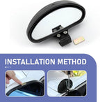 2 PCS Car Blind Spot Mirror, Ajustable Car Reversing Auxiliary Mirror with Screw Fixation, Broaden View Field Clear Imaging Rearview, Universal Wide Angle Exterior Accessories (Black)