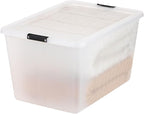 IRIS USA 4-Pack High-Capacity Clip Box with Latching Lids, 55 Quart Storage Bins, Supply Containers for Home, Office & Classr
