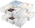 Fordonral 12 Pack Drawer Organizer Clothes, Foldable Fabric Dresser Organizer Closet Organizers and Storage Box for Underwear