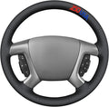 MEWANT USA 250th Anniversary Embroidered Hand-Stitched Steering Wheel Cover for Chevy Silverado 1500 2007 2500 3500 Avalanche Suburban Tahoe Traverse Black Hive Embossed Faux Leather Steering Wrap