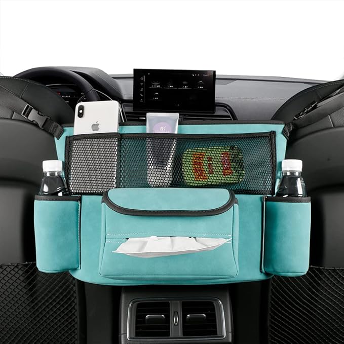 Car Net Pocket Handbag Holder Between Seats Purse Holder for Car Back Seat Organizers Storage Automotive Consoles & Organizers Front Seat Car Handbag Holder Barrier of Backseat Pet Kids 1