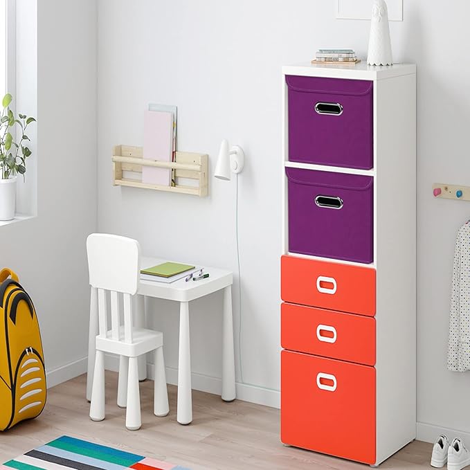 Closet Organizers Fabric Storage Bins With Lids Collapsible Cube Storage Organizer Basket With Handles,Storage Boxes for Clot