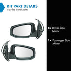 TRQ 2 Piece Driver and Passenger Side Mirror Assembly Set Electric Adjustment Heated No Memory Black Compatible with 2016-202