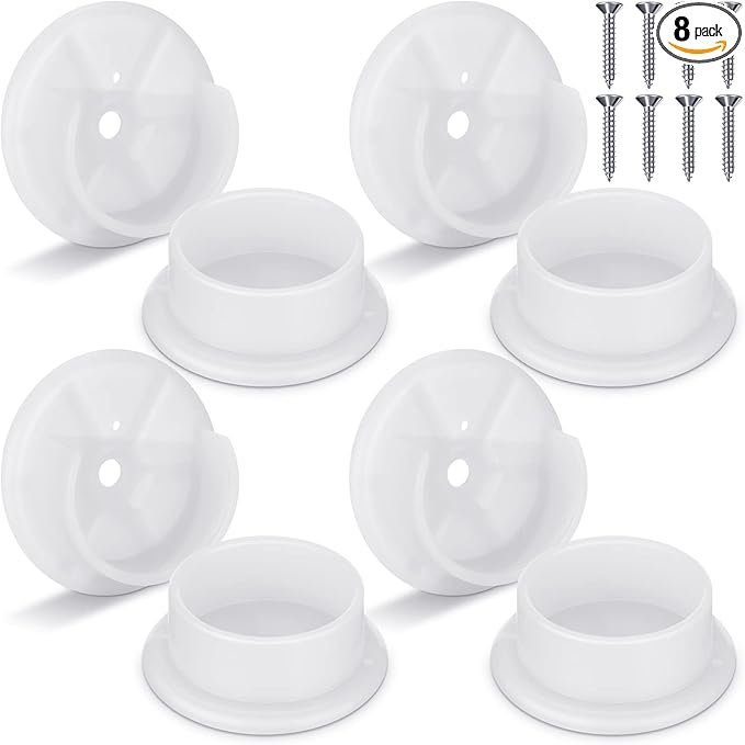 Amyhill Plastic Closet Pole Socket White Closet Rod Holders Rod Bracket Shower Holders Wardrobe Tube Support for Bathroom Cur