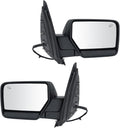 TRQ Driver & Passenger Side Mirror Set with Heat Manual Folding without Housing Turn Signal Compatible with 2007-2010 Ford Ex