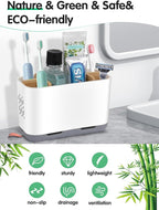GFWARE Toothbrush Holders for Bathrooms - Bamboo Divider Toothbrush and Toothpaste Holder with Drainage, Kids Electric Toothb