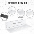 Therwen 4 Pack Magnetic Pegboard Shelves Wall Organizer Metal Pegboard Shelf Steel Tray Accessories Organizing Tools for Craf