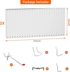TORACK Metal Pegboard Wall Tool Organizer 24" x 24" or 12" x 48", 70 PCS Tools Storage Pegboard for Garage Peg Board Tool Org