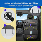 1 Pack Backseat Car Organizer, Large Capacity with Adjustable Foldable Table Tray, Waterproof PU Leather Back Seat Storage with Touch Screen Tablet Holder, Car Travel Essentials, Obsidian Black