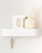 Kazai.® Key Holder 'Toke' | Minimalist Key Hook Design from Berlin | Modern Key Holder Wall Mount with Wooden Shelf | Key Rac