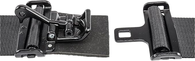JEGS Black Latch & Link Ultra Series Harness Lap Belt | Made In USA | 3" Wide | Smooth Operating Pull Down Lap Adjusters | High Strength Steel Mounting Hardware | 64" Length | SFI 16.1 Rated | Black