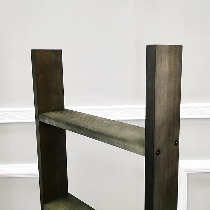 FixtureDisplays® 3-Foot Rustic Farmhouse Blanket Ladder, Wall-Leaning Decorative Wood Ladder, Ladder-Style Pine Wood Blanket 