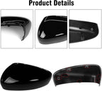 Compatible with Ford Escape SE/SEL Left Driver Side Mirror Cap Cover 2020 2021 2022 2023 2024, Glossy Black Side Door Rearview Mirror Cover Replacement WITHOUT turn signal light