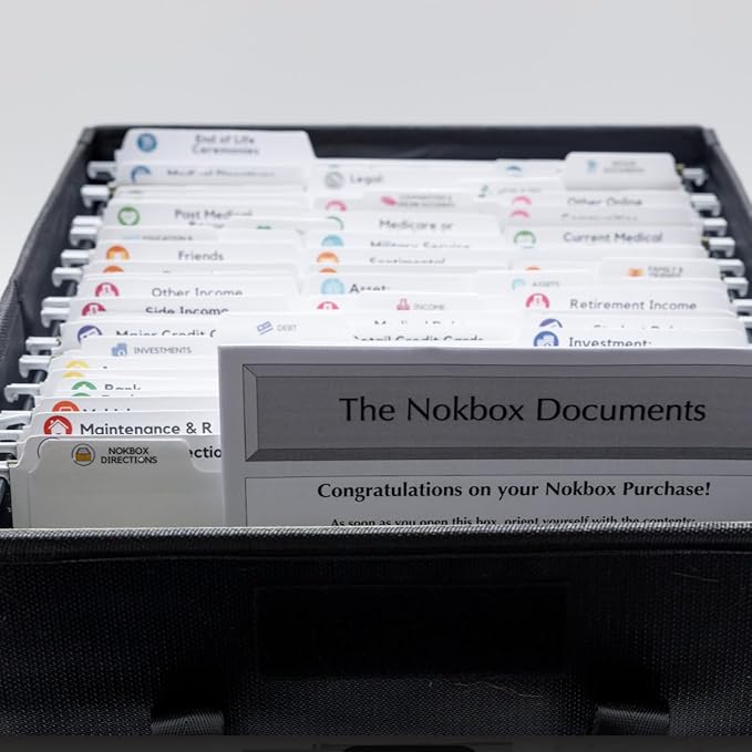 Nokbox Fireproof Kit - Complete Organizational System for Estate Planning, Emergency Preparation, and Personal Organization I