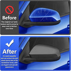 Chrome Carbon Fiber Style Car Side Door Mirror Trim Cover for Toyota Tacoma 2024 2025 2026 and 4Runner 2025 2026 (Rearview None Turn Signal Lamp）Auto Exterior Decorations Accessories Decor Kit