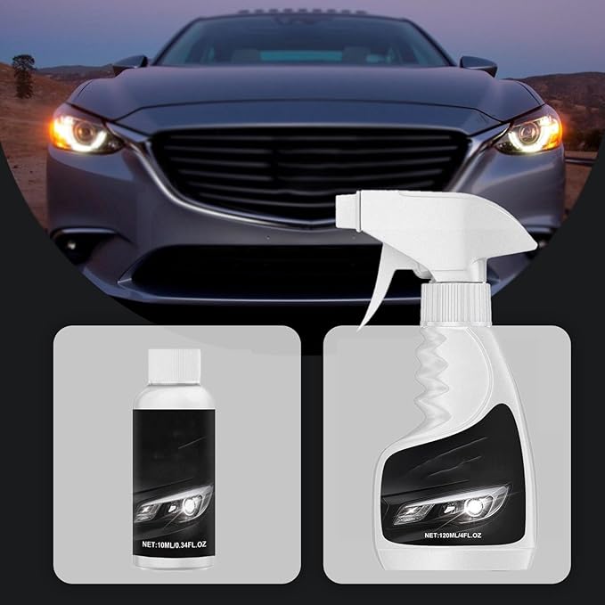 Q4 Headlight Restoration Kit,Headlight Cleaner, Automotive Headlamp Restoration Fluid,Yellowed Automotive Headlamps,Blurring 