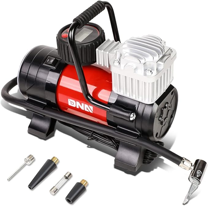 DNA Motoring 12 V 125 PSI LED Flash Light Air Pump Portable Air Compressor Inflator for Cars, Bikes and Balls (TOOLS-00083)